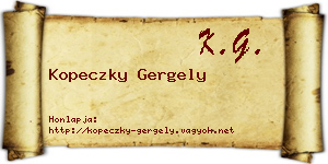 Kopeczky Gergely névjegykártya